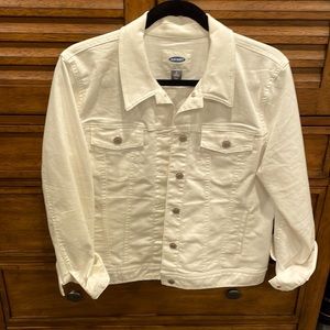Old Navy white stretch denim jacket